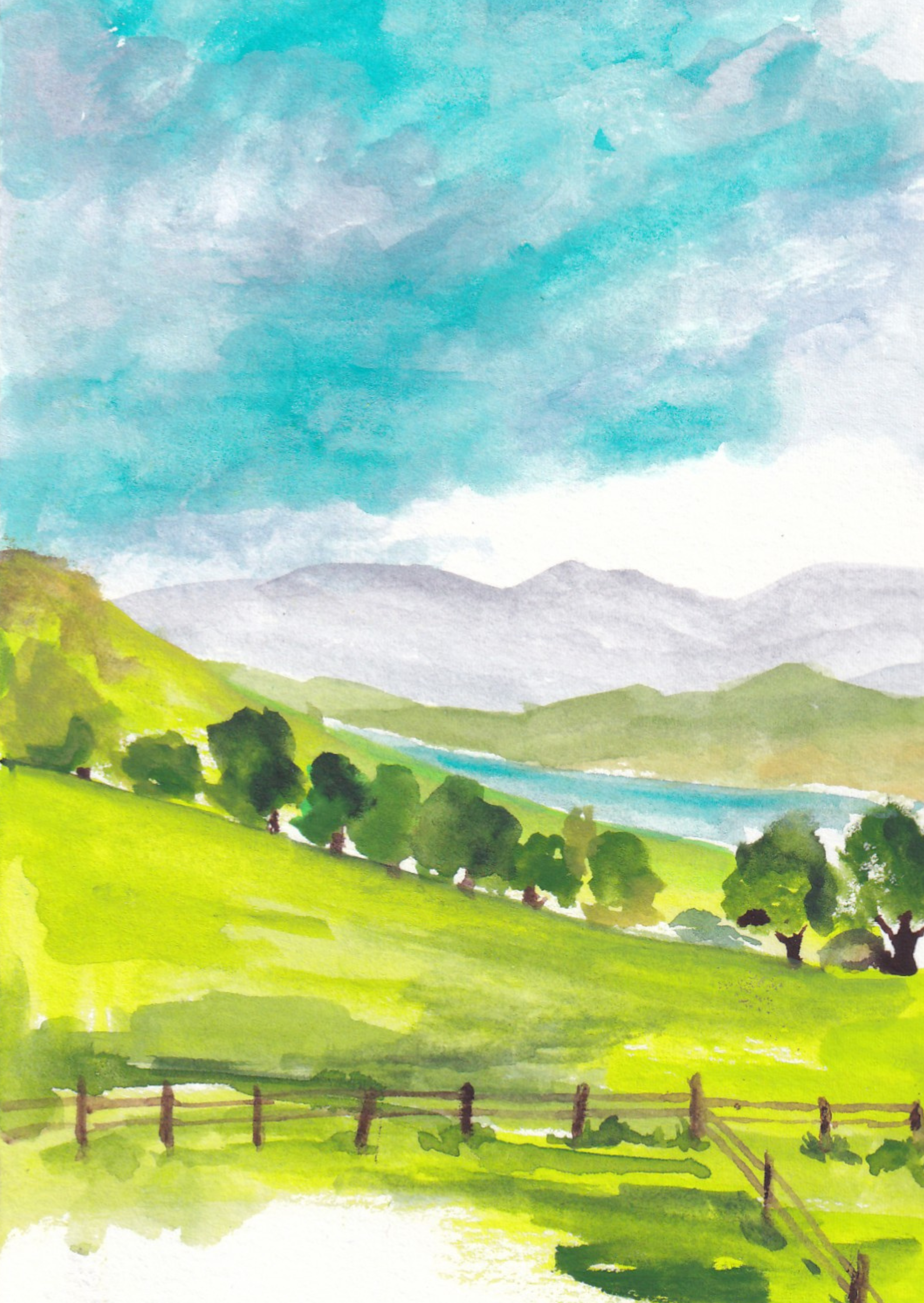 The View from the Farm | Loch Ness, Scotland | Watercolour Print