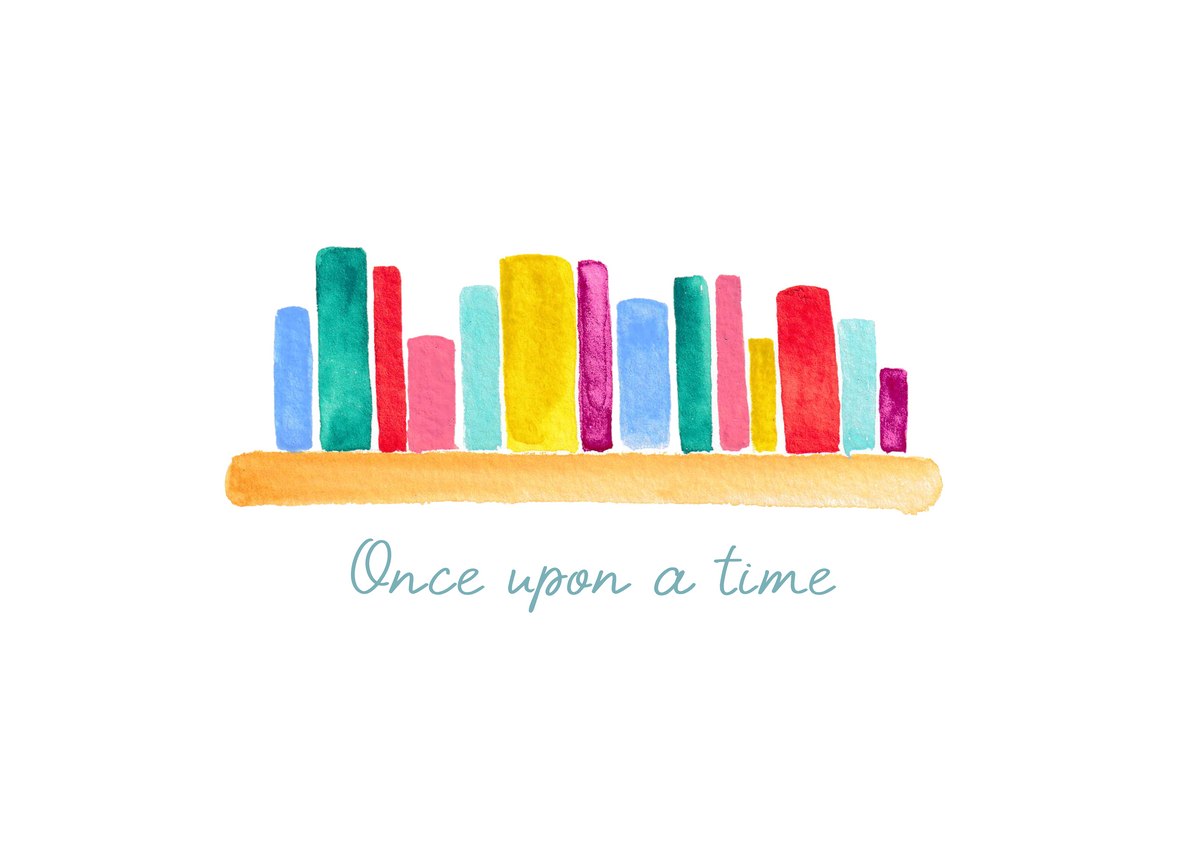 Once Upon a Time | Minimalist, Colourful Bookish Print