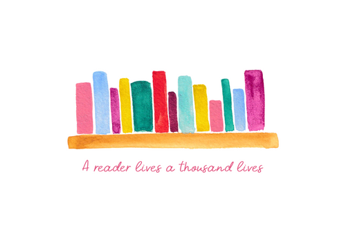 A Reader Lives a Thousand Lives | Minimalist, Colourful Bookish Print