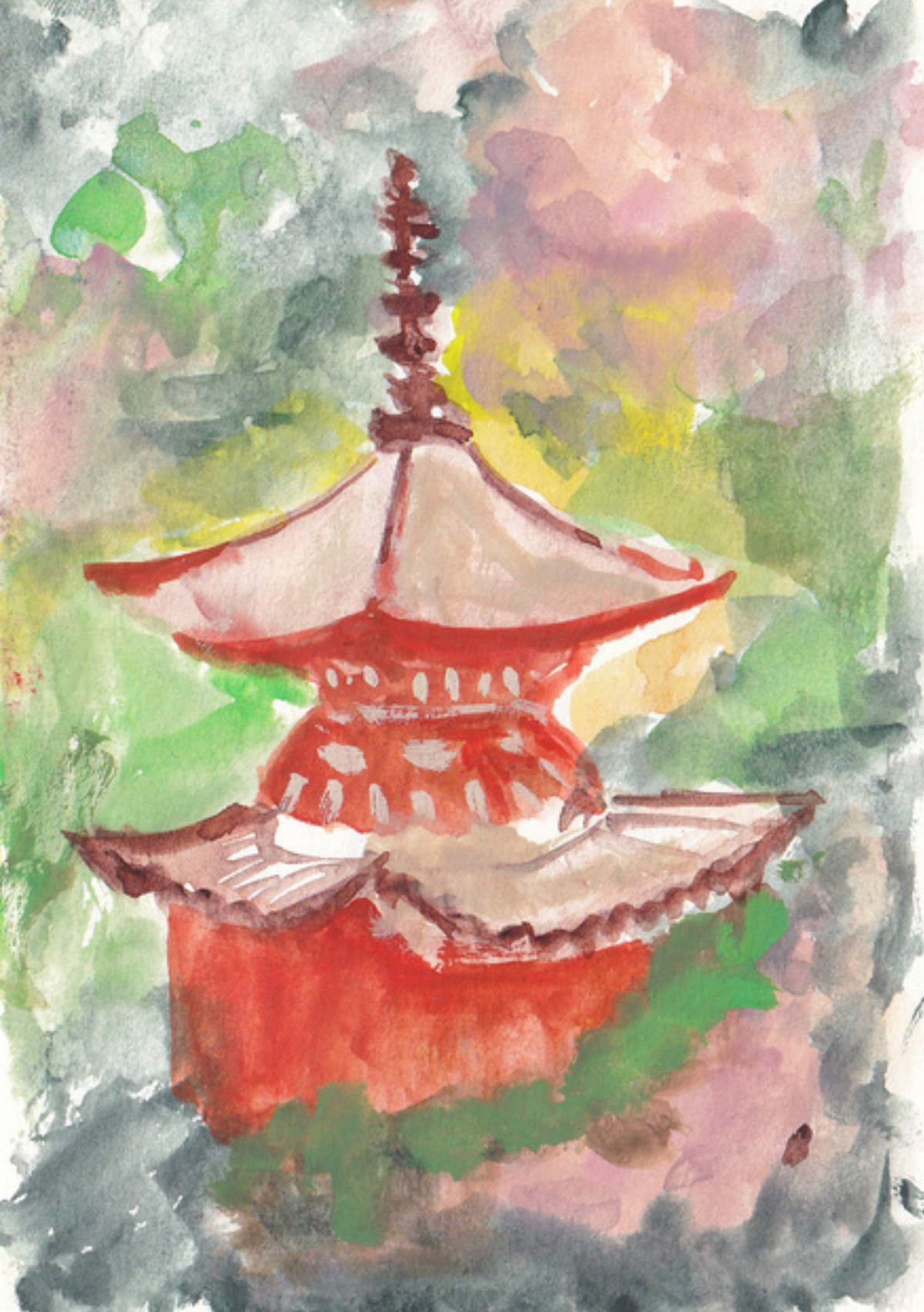The View from Hokoku-jinja Shrine | Itsukushima | Watercolour Print