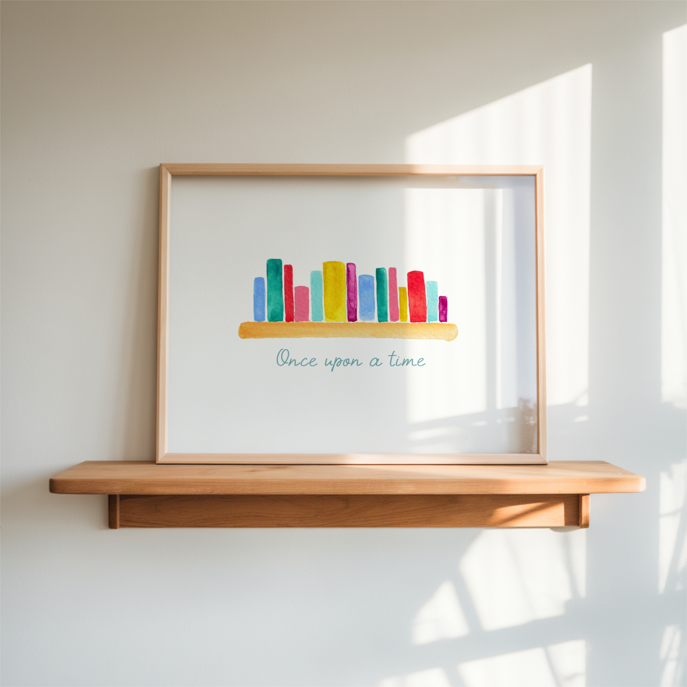 Once Upon a Time | Minimalist, Colourful Bookish Print